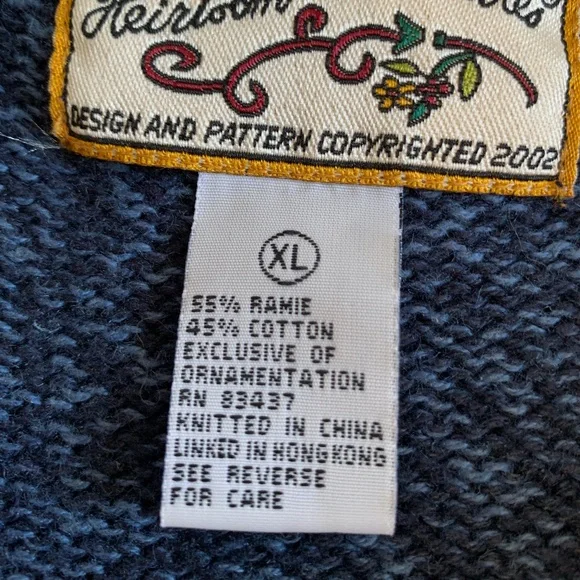 🐱 VINTAGE HEIRLOOM COLLECTIBLES HEART SWEATER SIZE X-LARGE - Picture 4 of 10